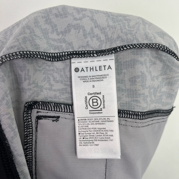 Athleta Activewear Multicolored Black Abstract Women's Short Size 8 - Picture 3 of 5